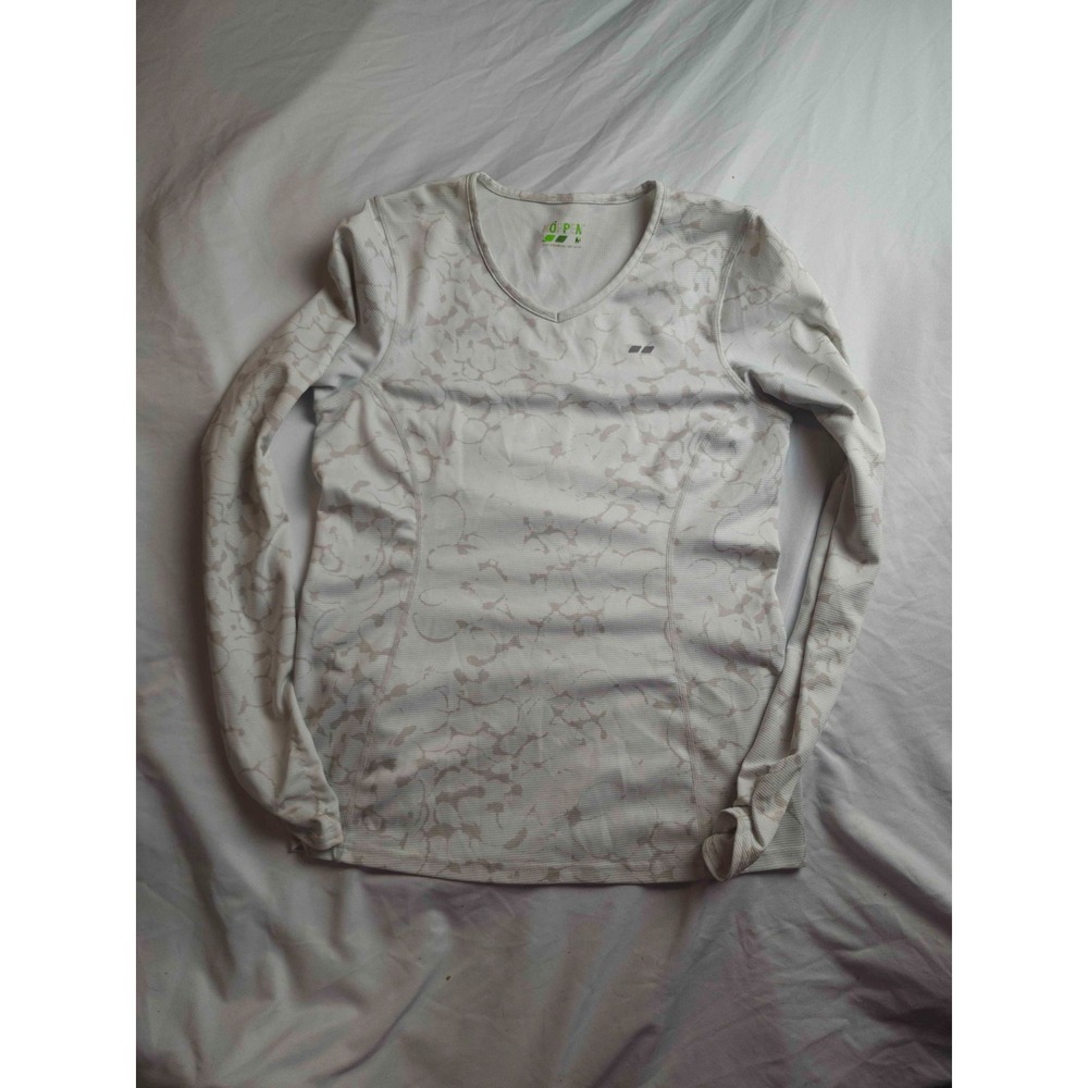 Koppen Shirt Womens Medium White Camo Thermal Waffle Knit Long Sleeve‎ Pullover